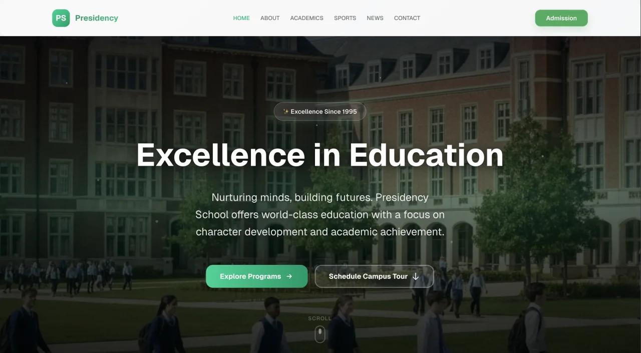 Presidency School - Full-Stack Development Project